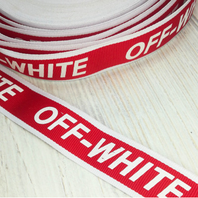 Лента декор красно-белая Off-white