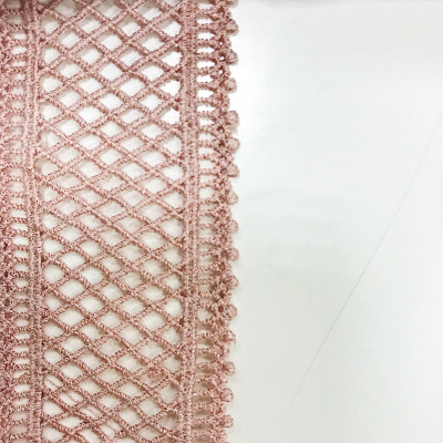 Кружево макраме Вафелька ажур розовое