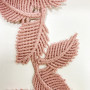 Кружево макраме Листья розовое