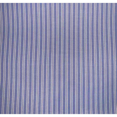 Сорочечная ткань принт Полоска бело-синяя