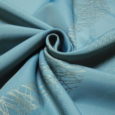 Портьерная ткань "Абстрактная волна" серо-голубая