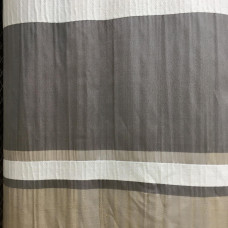 Портьерная ткань Тафта  атлас.полоса бежево-серая