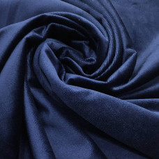 Портьерная ткань Бархат матовый тем.синяя