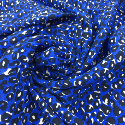 Вискоза Леопард синяя