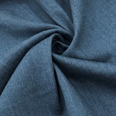 Джинсовая ткань стрейч сине-зеленая