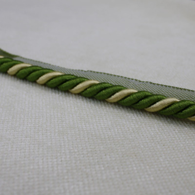 Кант - шнур вшивной кремово-зеленый