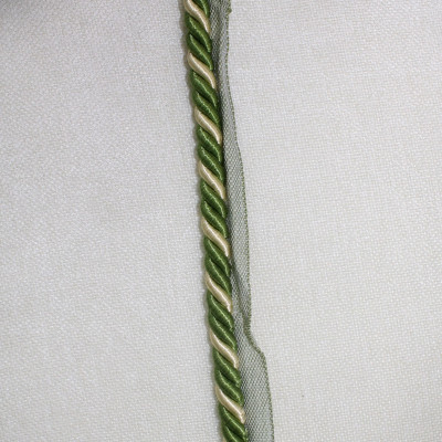 Кант - шнур вшивной кремово-зеленый