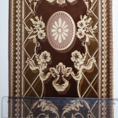 Лента Декор велюровая принт Версаль шоколад